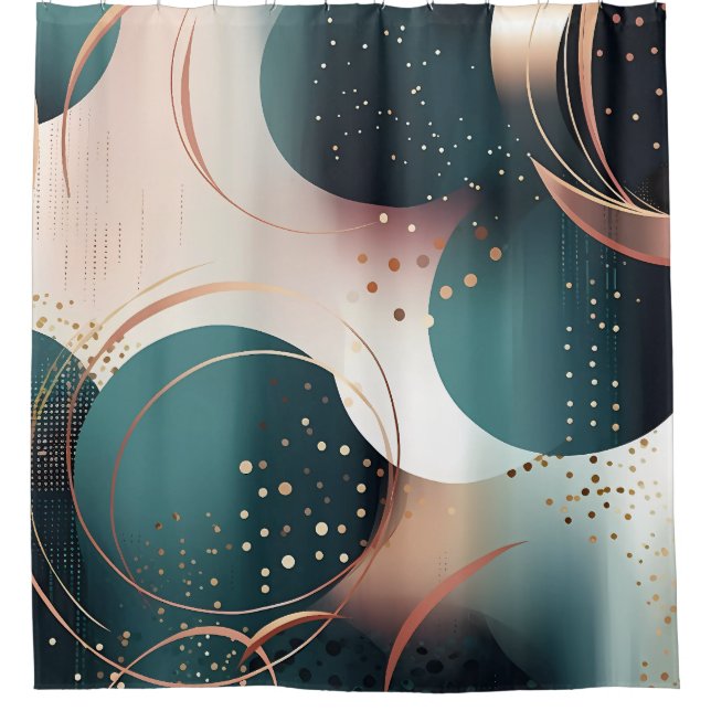 Teal and blush pink abstract modern design (Front)