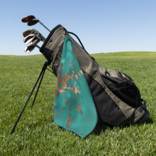 Teal and Bronze Golf Towel