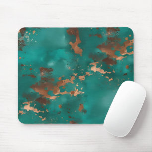 Teal and Bronze Mouse Pad