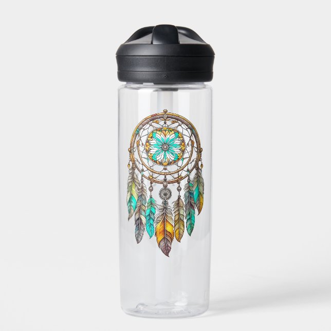 Teal and Brown Dreamcatcher | Sweet Dreams Water Bottle (Front)