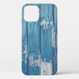 Teal and brown wooden board iPhone 12 case