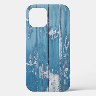 Teal and brown wooden board iPhone 12 case
