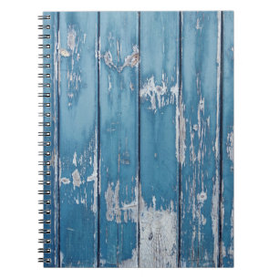 Teal and brown wooden board notebook