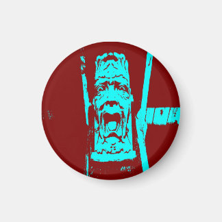 Teal and Burgundy Funny Face Magnet