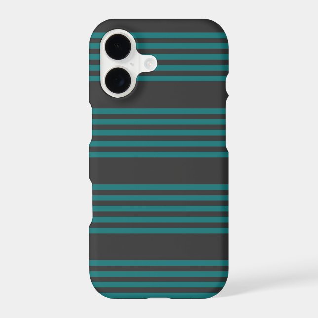 Teal and charcoal five stripe pattern (Back)