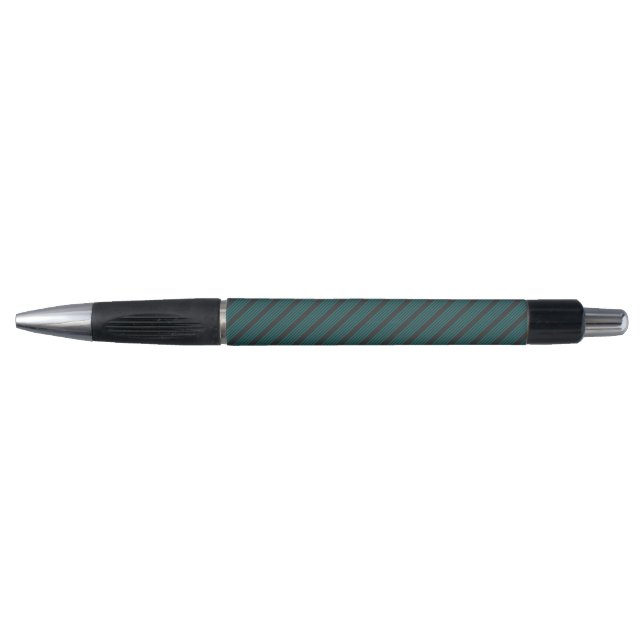 Teal and charcoal five stripe pattern pen (Front)