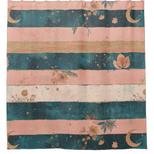 Teal and Clay Celestial Stripe with Tribal Details