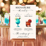 Teal and Copper Bride & Groom Signature Drinks Poster<br><div class="desc">Add a touch of elegance and personalization to your wedding with this beautifully designed Signature Drinks Wedding Poster. Featuring two stunning watercolor illustrations, this poster showcases the bride and groom's signature drinks: the "Teal Bliss" and the "Copper Sunset." Perfectly matching the teal and copper theme, this poster will be a...</div>