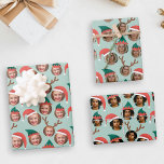 Teal and Coral Christmas Crew Three Photo Custom Wrapping Paper Sheet<br><div class="desc">This set of three sheets of gift wrap will delight friends and family when you personalize it with the photos of your kids, parents, friends or pets, putting the whole crazy cast of characters in silly holiday hats (Santa and elf) and reindeer antlers. Each sheet of wrap will have a...</div>