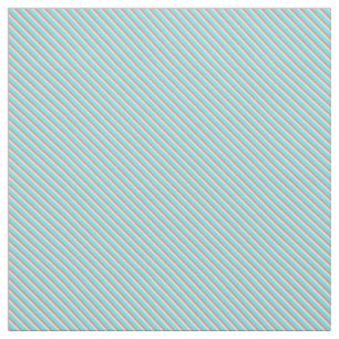 Teal and Coral Stripes Fabric
