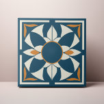 Teal and Cream Azulejo Mandala Tile<br><div class="desc">Decorate the office with this Teal and Cream Azulejo Mandala design. You can customize this further by clicking on the "PERSONALIZE" button. Change the background colour if you like. For further questions please contact us at ThePaperieGarden@gmail.com.</div>