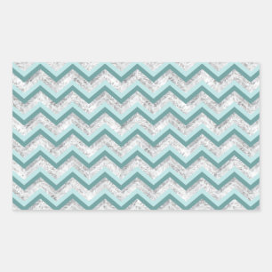 Teal and Crystal Zigzag Pattern Sticker