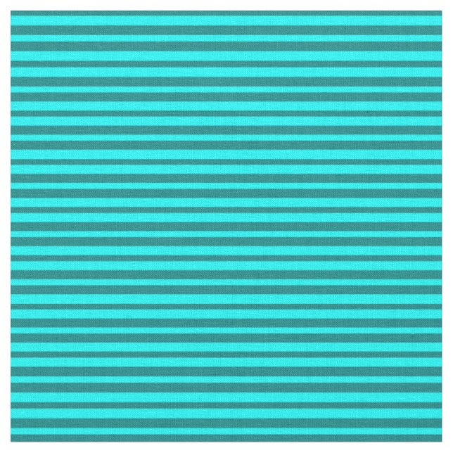 Teal and Cyan Pattern of Stripes Fabric (Close Up)