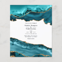 Teal and Gold Agate Wedding
