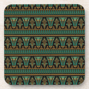 Teal and Gold Art Deco Coaster