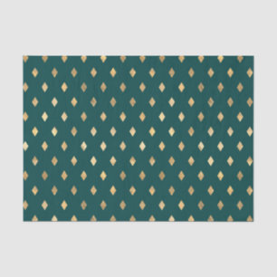 Teal and Gold Diamond Tissue Paper
