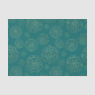Teal and Gold Doodle Pattern Tissue Paper