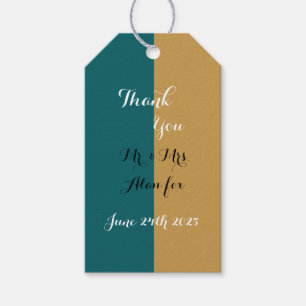 Teal And Gold Gift Tags