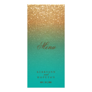 Teal and Gold Glitter - Menu