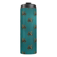 Teal and Gold Heraldic Griffon
