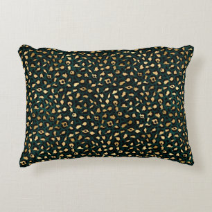 Teal and Gold Leopard Series Design 1 Accent Pillow