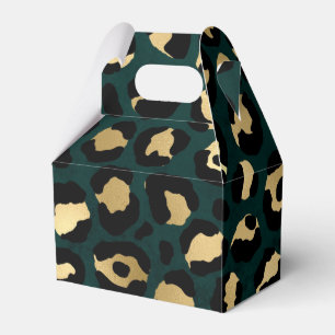 Teal and Gold Leopard Series Design 1  Favor Box