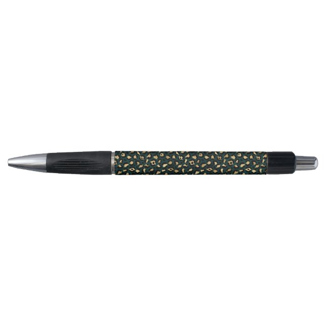 Teal and Gold Leopard Series Design 1 Pen (Front)