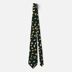 Teal and Gold Leopard Series Design 1 Tie
