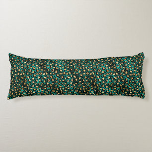 Teal and Gold Leopard Series Design 3 Body Pillow