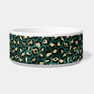 Teal and Gold Leopard Series Design 3 Bowl