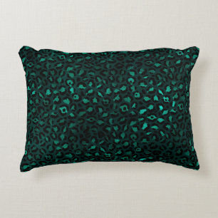 Teal and Gold Leopard Series Design 4 Accent Pillow