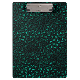 Teal and Gold Leopard Series Design 4 Clipboard