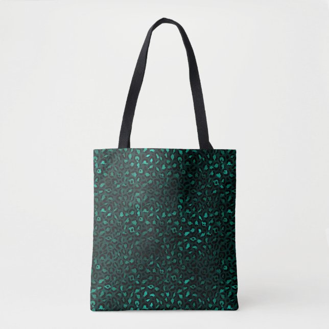 Teal and Gold Leopard Series Design 4  Tote Bag (Front)