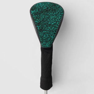 Teal and Gold Leopard Series Design 5 Golf Head Cover