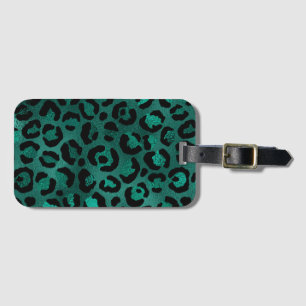 Teal and Gold Leopard Series Design 5  Luggage Tag
