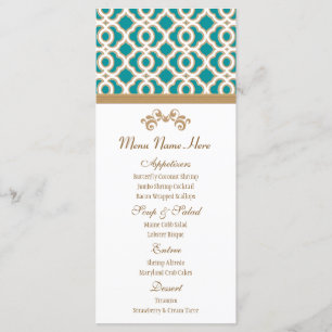 Teal and Gold Moroccan Menu