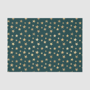 Teal and Gold Stars Tissue Paper