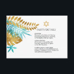 Teal and Gold Tropical Bat Mitzvah Party Details Enclosure Card<br><div class="desc">Fully customizable. ideal for setting the tone for a unique and memorable Bat Mitzvah celebration.</div>