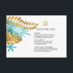 Teal and Gold Tropical Bat Mitzvah Party Details Enclosure Card<br><div class="desc">Fully customizable. ideal for setting the tone for a unique and memorable Bat Mitzvah celebration.</div>