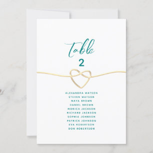 Teal and Gold Wedding Seating Chart
