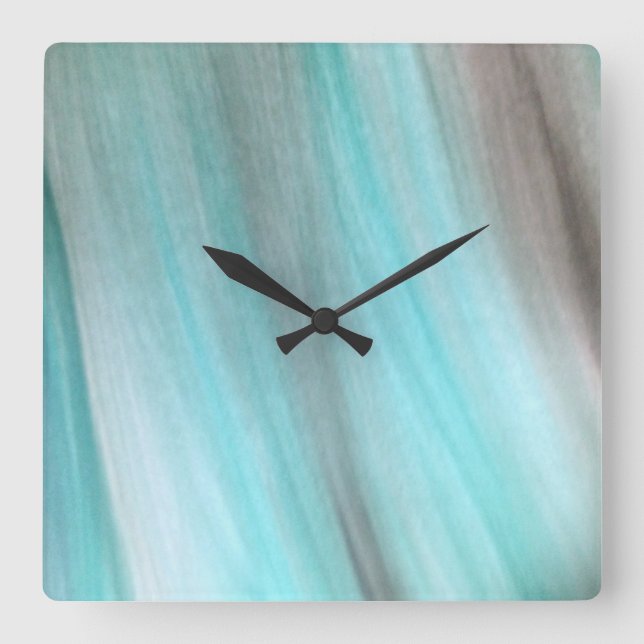 Teal And Gray Vertical Design Square Wall Clock (Front)