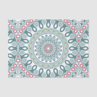 Teal and Green Global Style Medallion Tissue Paper