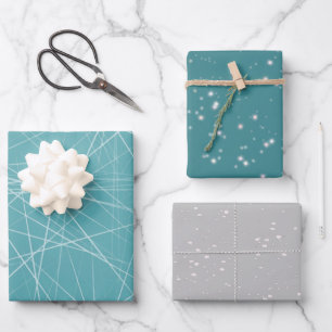 Teal and Grey classic modern Wrapping Paper Sheet