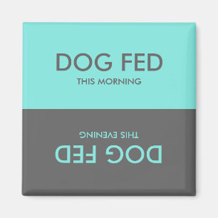 Teal and Grey   Feed Dog Pet Reminder Magnet