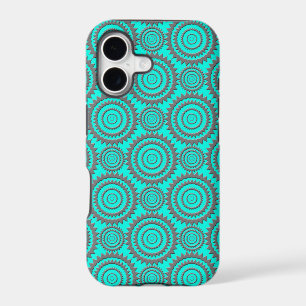 Teal and Grey Geometric Pattern Kaleidoscope Art