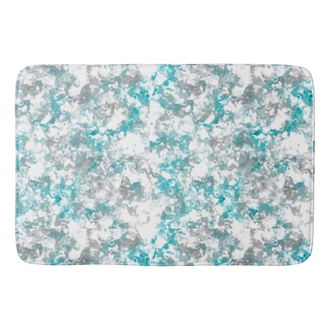Teal and Grey Marble Bath Mat (Front)