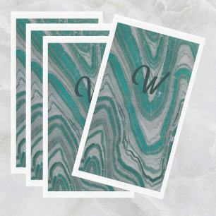 Teal and Grey Natural Modern Abstract Napkin