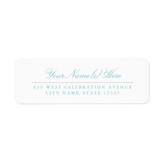 Teal and Grey Return Address Label (Front)