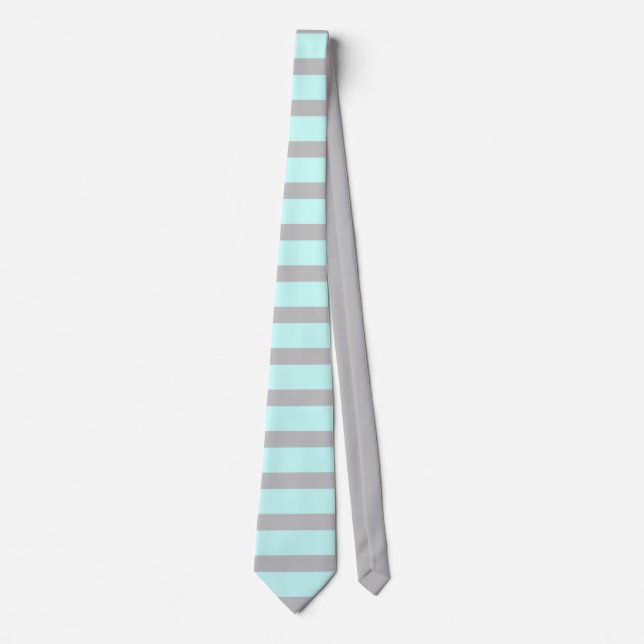 Teal and Grey Striped  Tie (Front)