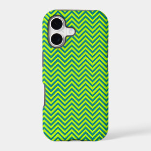 Teal And Lime Green Chevron Pattern